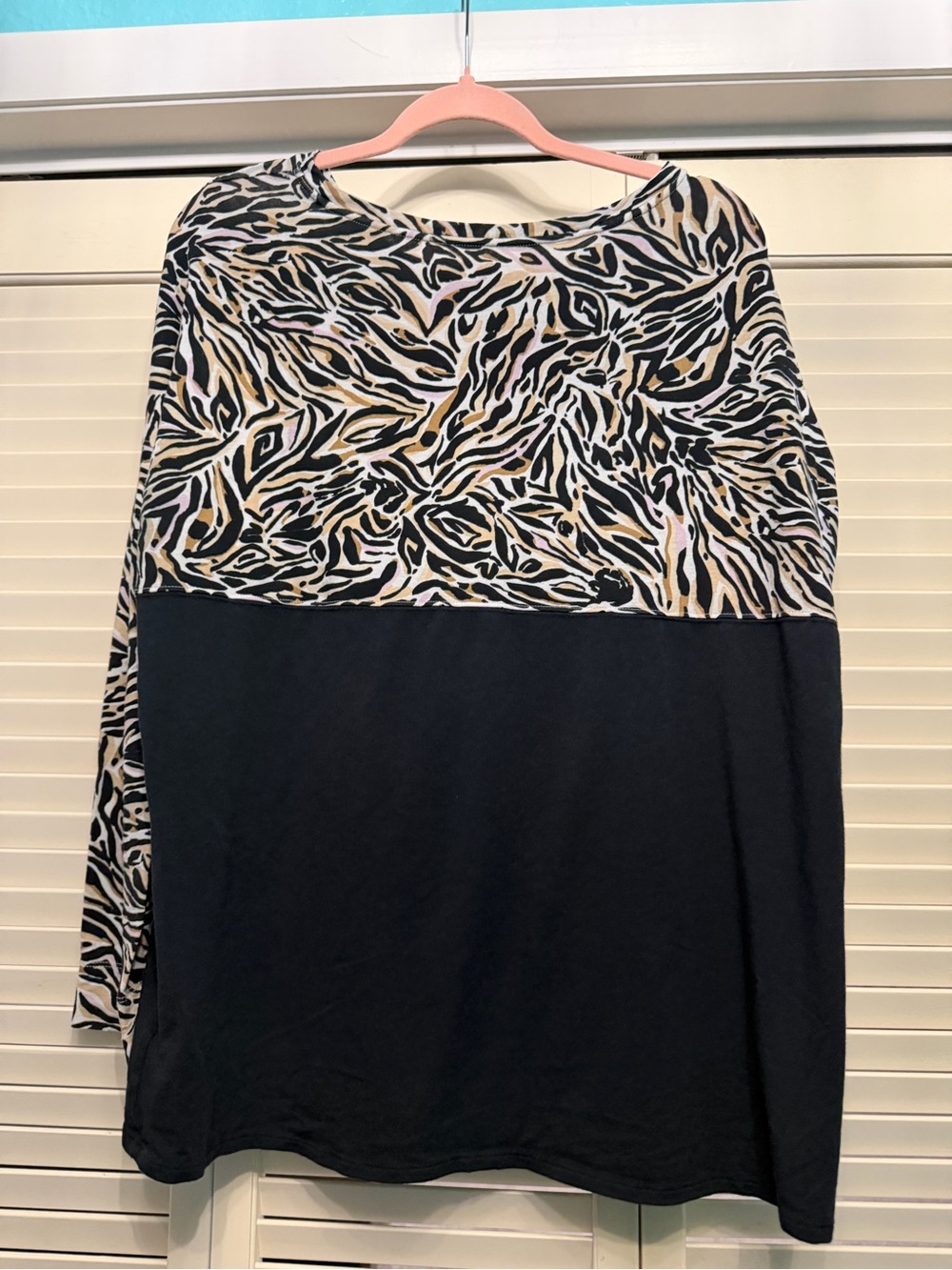 Lilly Pulitzer Two Tone Animal Print Tunic Top